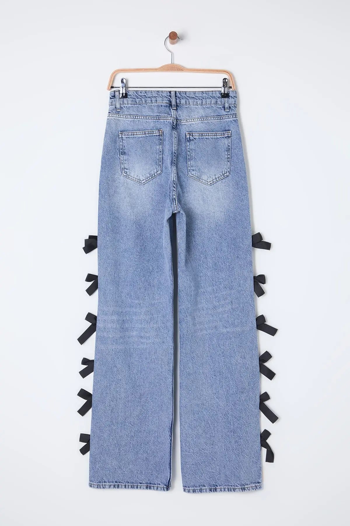 Seraphine | Mid-Waist Wide-Leg with Ribbon Detail Jeans