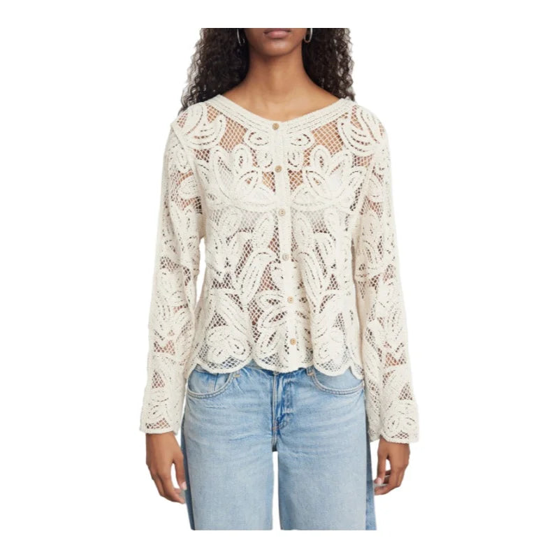 Selina | Cotton Floral Knitted Cardigan