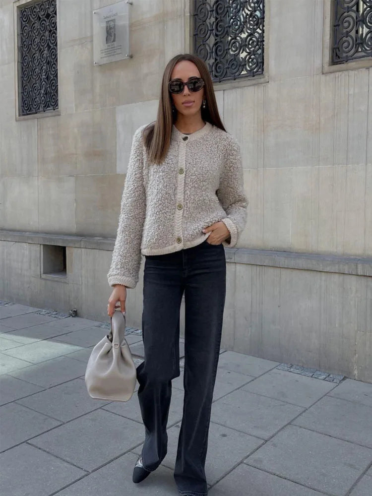 Mara | Women Teddy Button Cardigan
