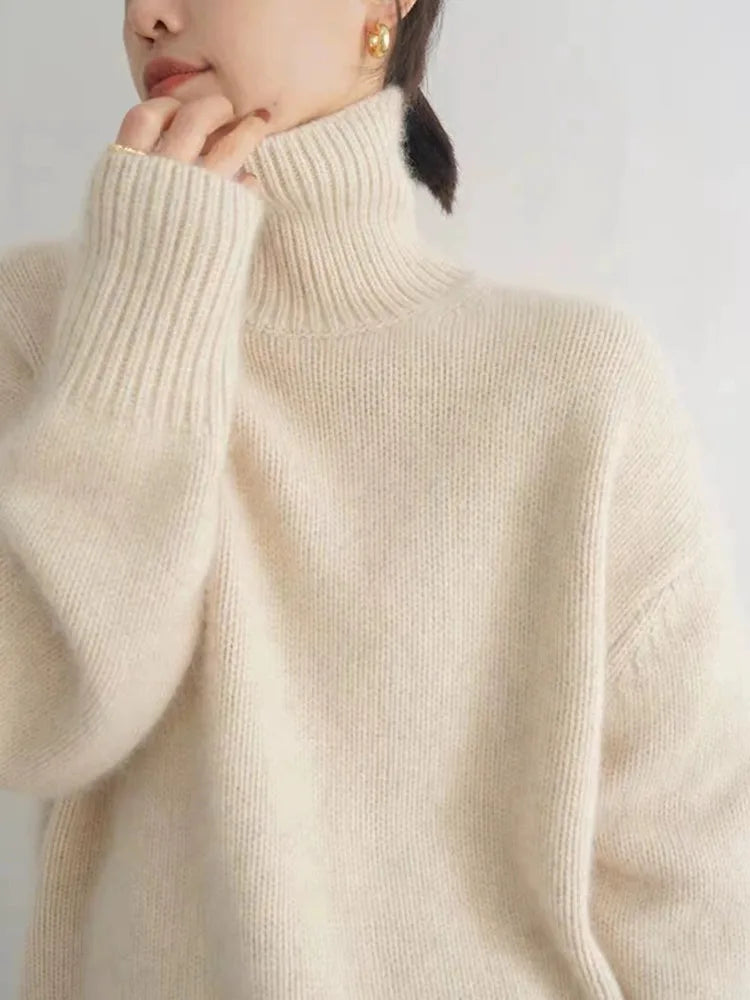 Cristina | Women Loose Turtleneck Knit Sweater for Cozy Days