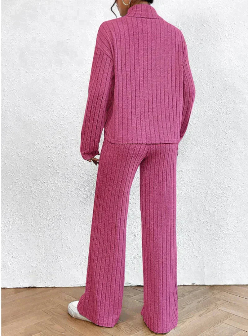 Lina | Women Knit Turtleneck Sweater and Pants Outfit Set