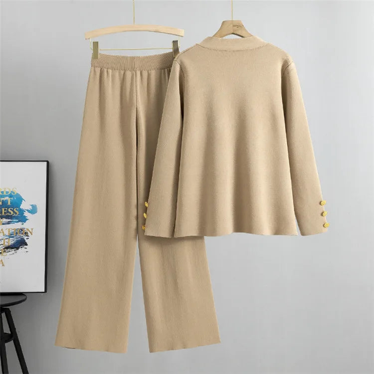 Mira | Elegant Knitted Set Cardigan Trousers