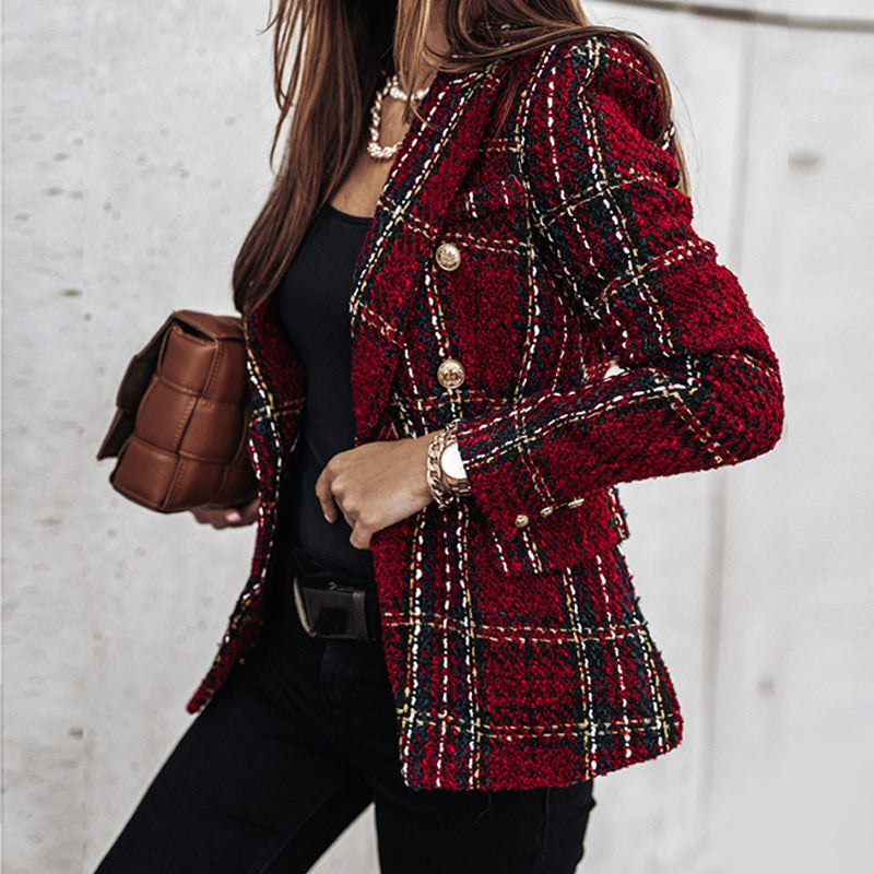 Abbey | Elegant Blazer Checked Pattern - Motheero