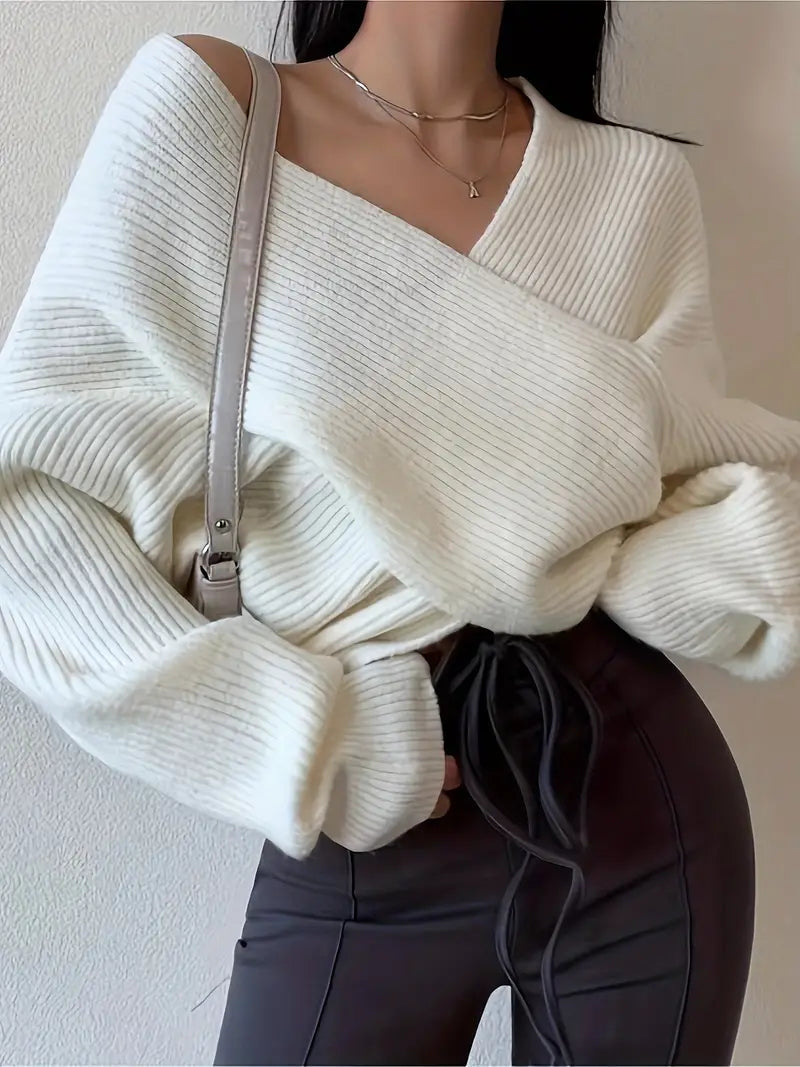 Elise | Women Crossover Knit Sweater