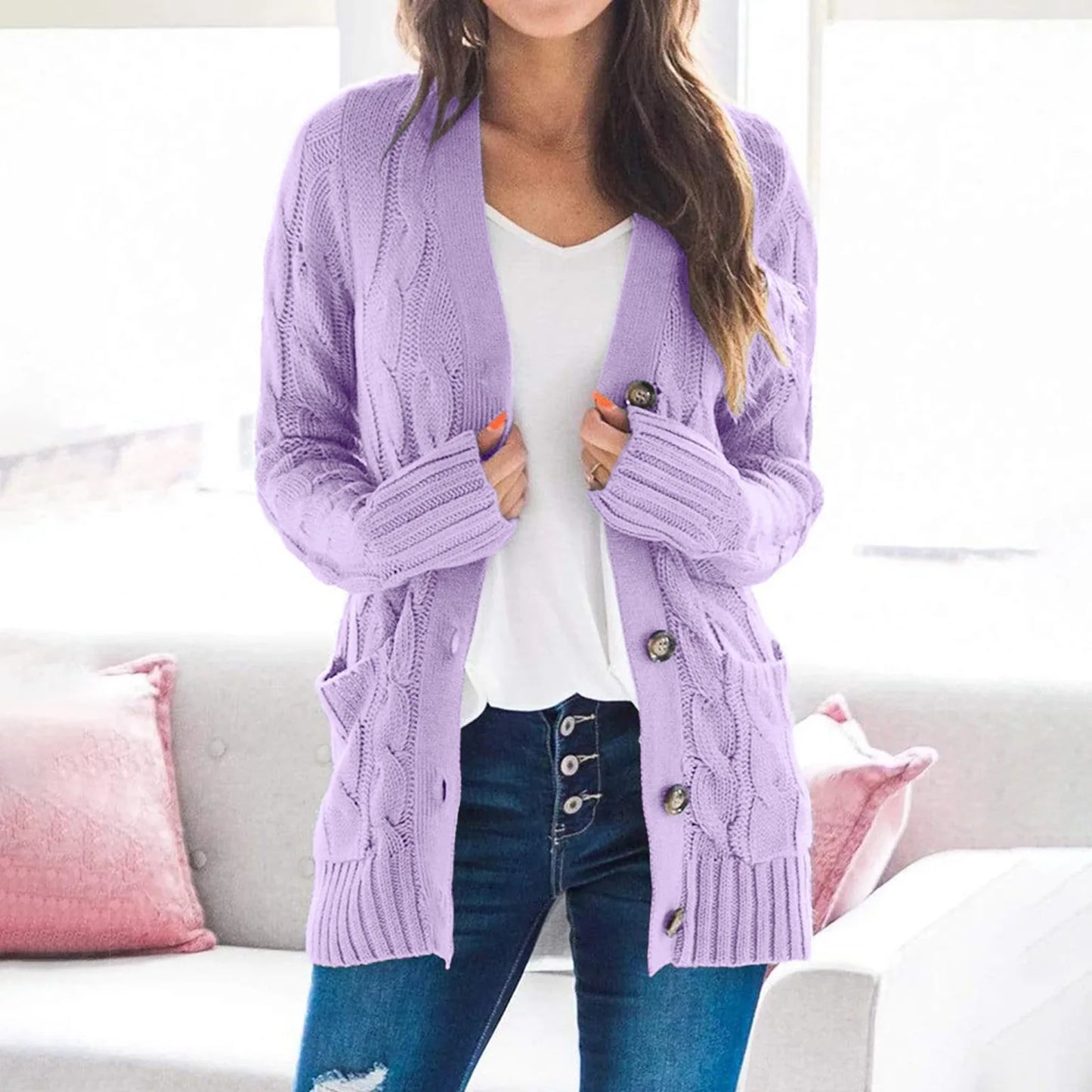 Nysa | Soft Women Knit Button Cardigan