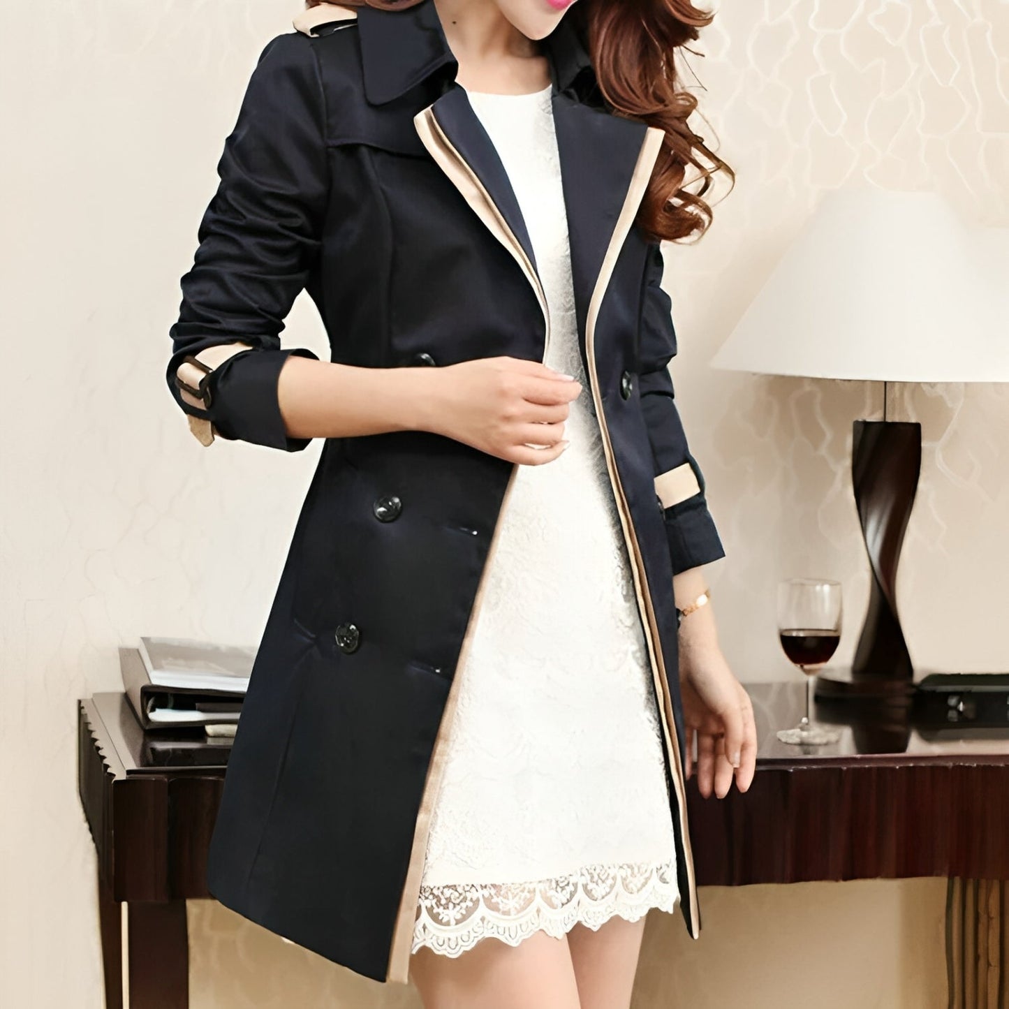 Lovely | Waterproof Double Breasted Trech Coat Jacket