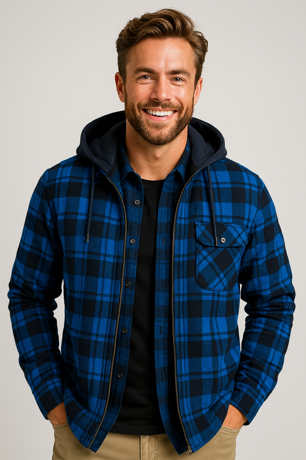 Hartstem | All Season Men Flannel Checkered Jacket for Versatile Year Round Wear