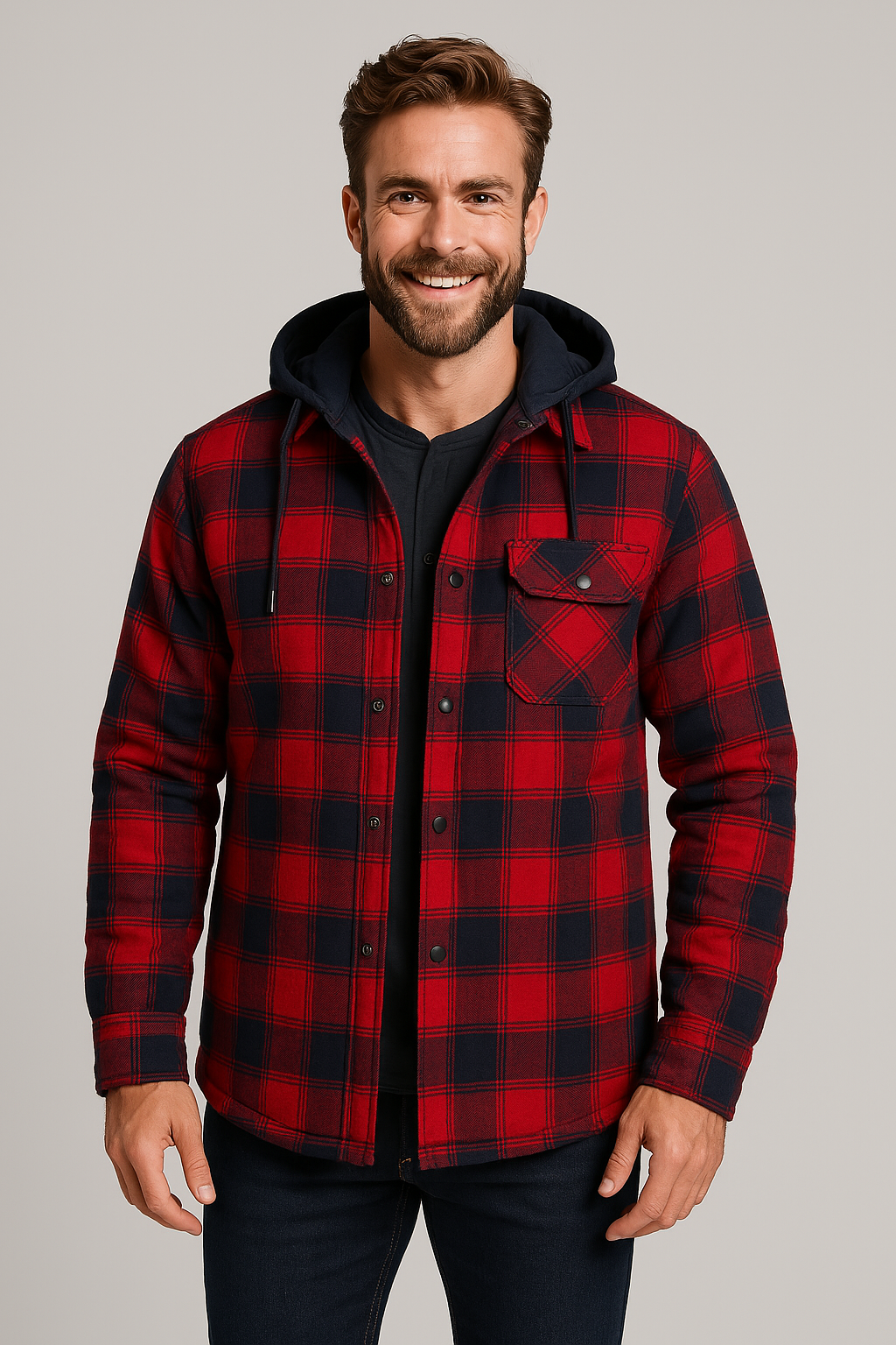 Hartstem | All Season Men Flannel Checkered Jacket for Versatile Year Round Wear