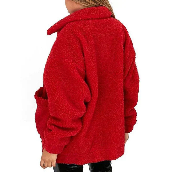 Clara | Wide Collar Fleece Coat