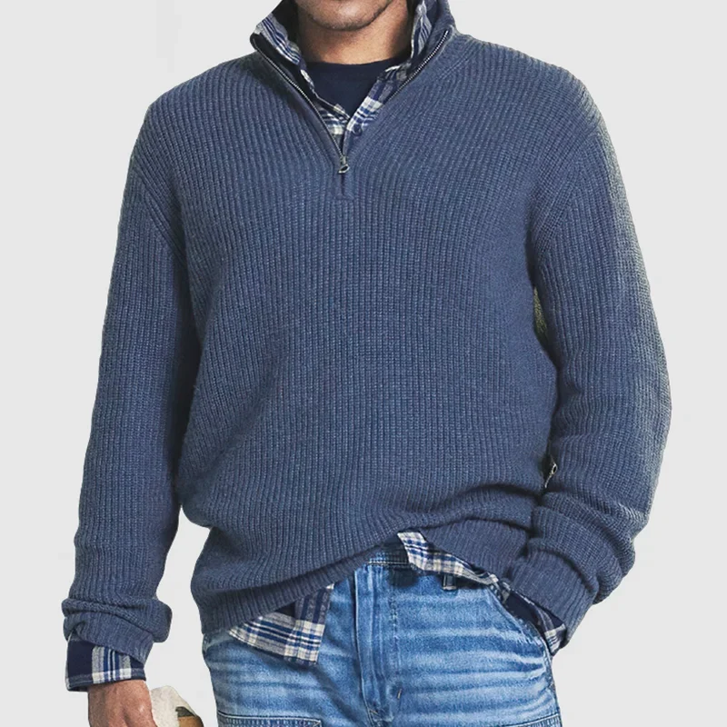 Sandro | Zip Neck Sweater for Men Timeless Comfort and Modern Cold Weather Style