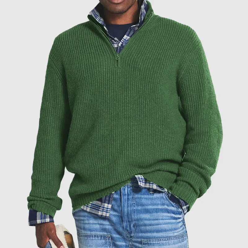 Sandro | Zip Neck Sweater for Men Timeless Comfort and Modern Cold Weather Style