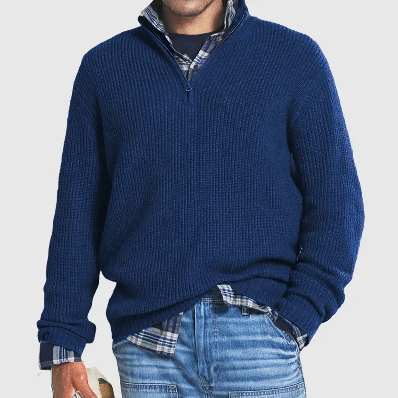 Sandro | Zip Neck Sweater for Men Timeless Comfort and Modern Cold Weather Style