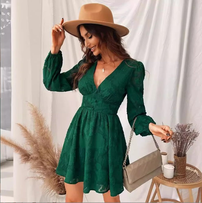 Elara | Satin Dress with Puff Sleeves - Motheero