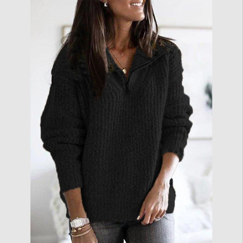 Aveline | Casual Knit High Collar Sweater