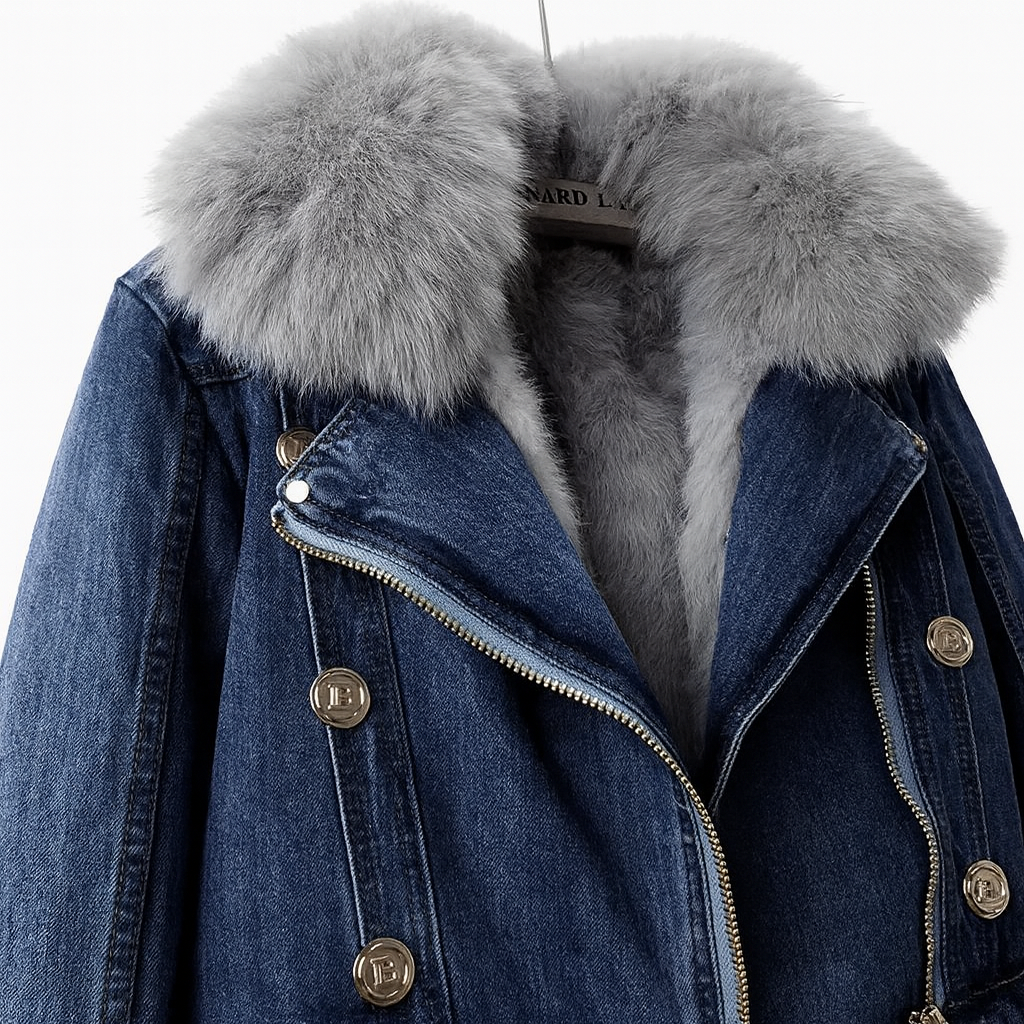 Mona | Urban Elegance Denim & Fur Jacket