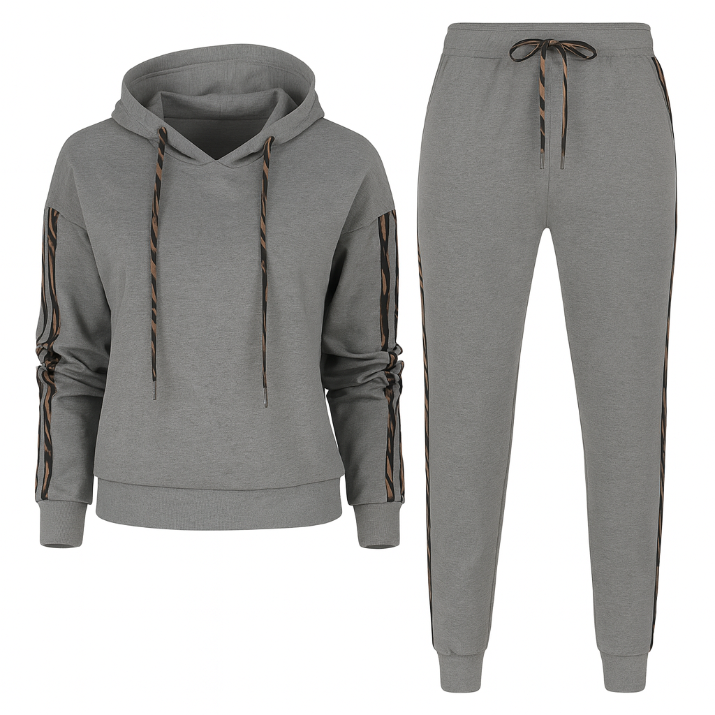 Alaina | Women Two-Piece Tracksuit Casual Elegance Stripped