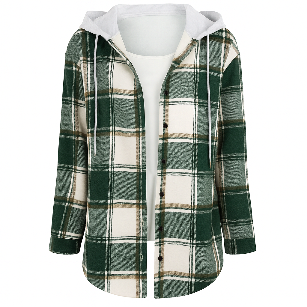 Callista | Modern Plaid Hooded Jacket for Women