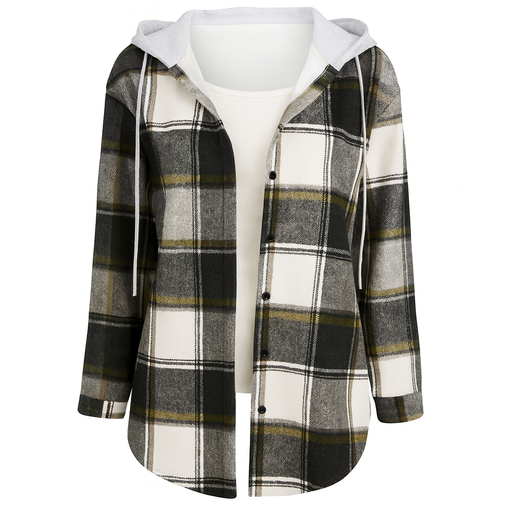 Callista | Modern Plaid Hooded Jacket for Women