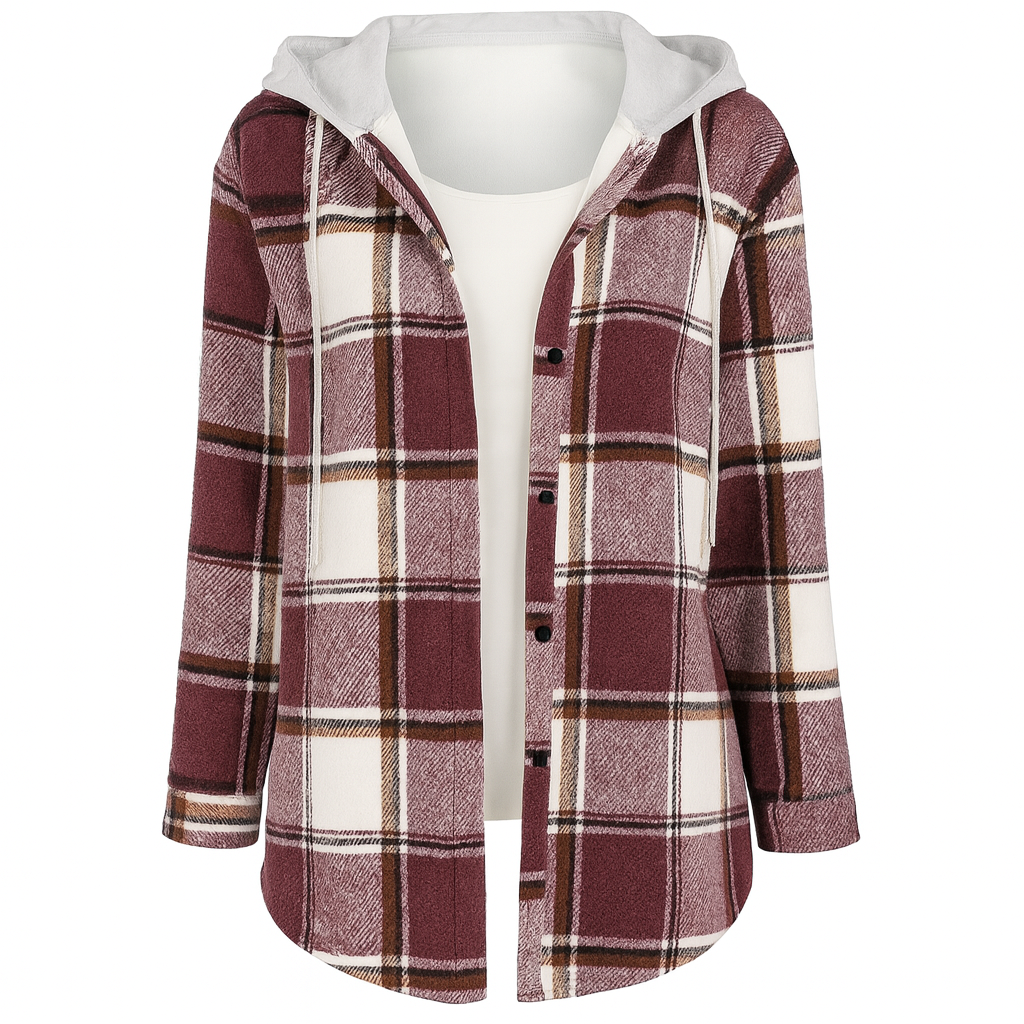 Callista | Modern Plaid Hooded Jacket for Women