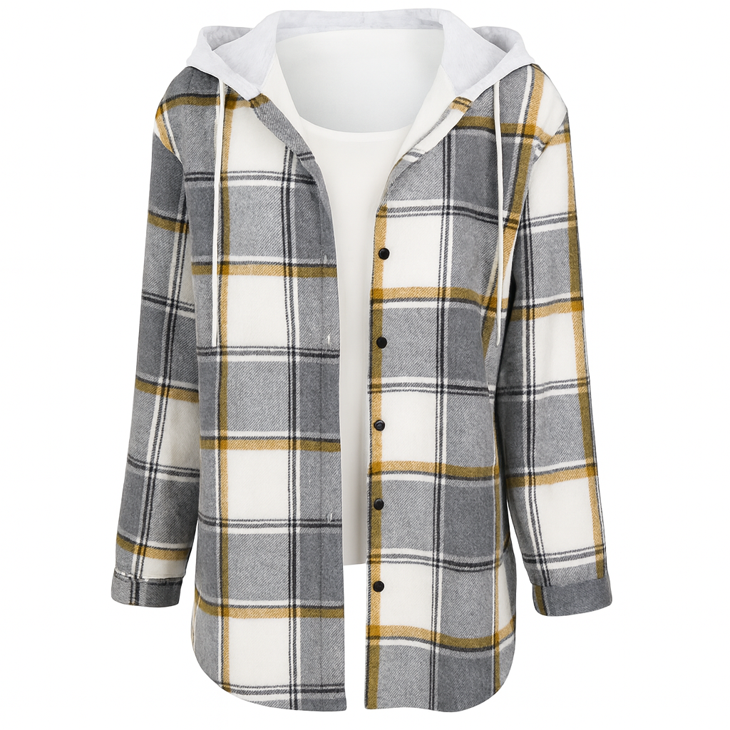 Callista | Modern Plaid Hooded Jacket for Women