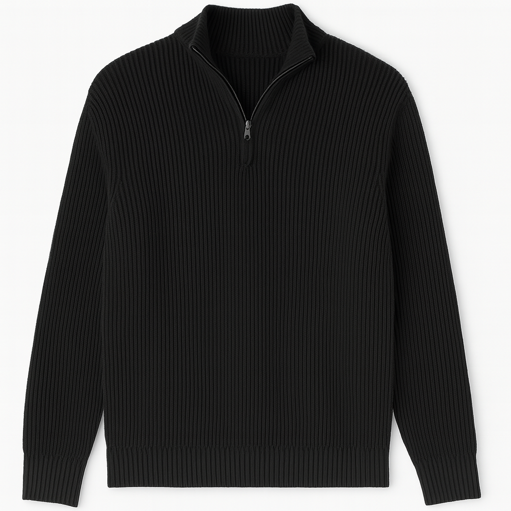 Sandro | Zip Neck Sweater for Men Timeless Comfort and Modern Cold Weather Style