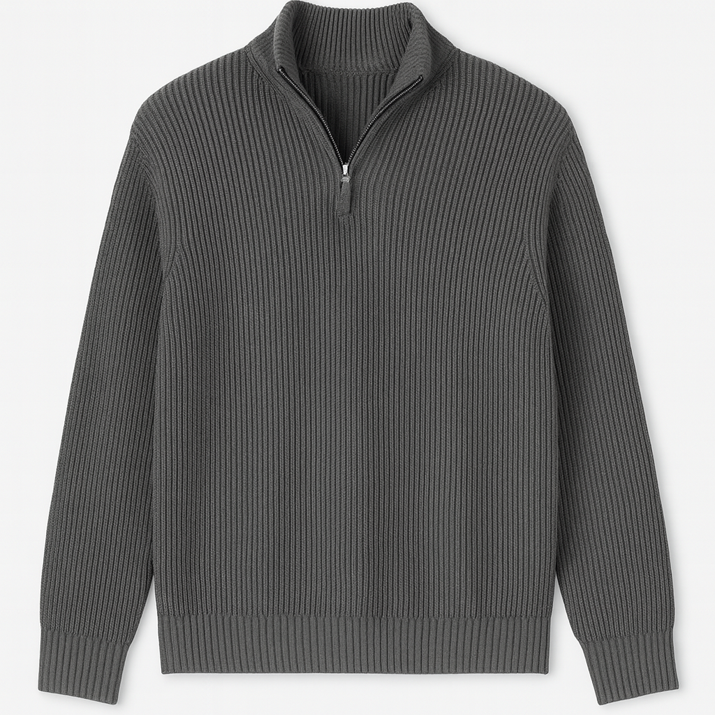 Sandro | Zip Neck Sweater for Men Timeless Comfort and Modern Cold Weather Style