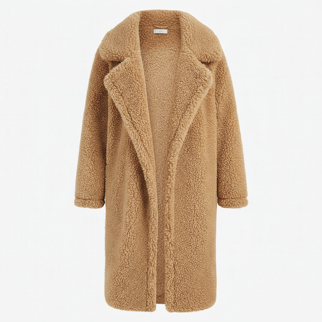 Isla | Trendy Warm Long Teddy Coat for Women