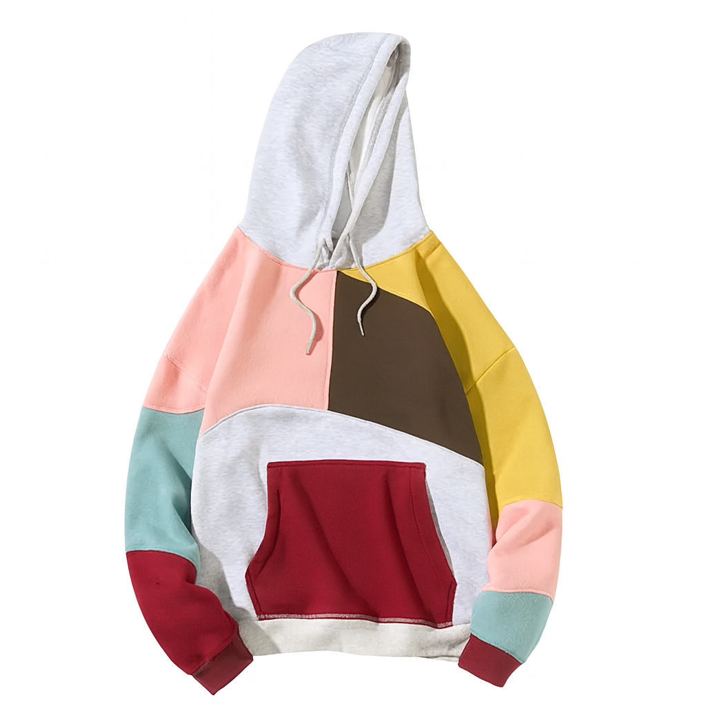 Kai | Oversized Cotton Hoodie with Patchwork Detail