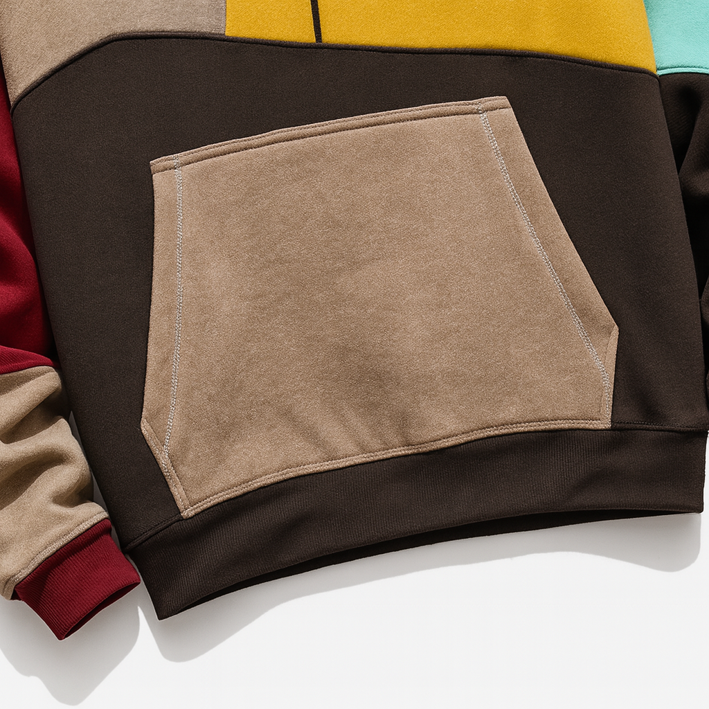 Kai | Oversized Cotton Hoodie with Patchwork Detail