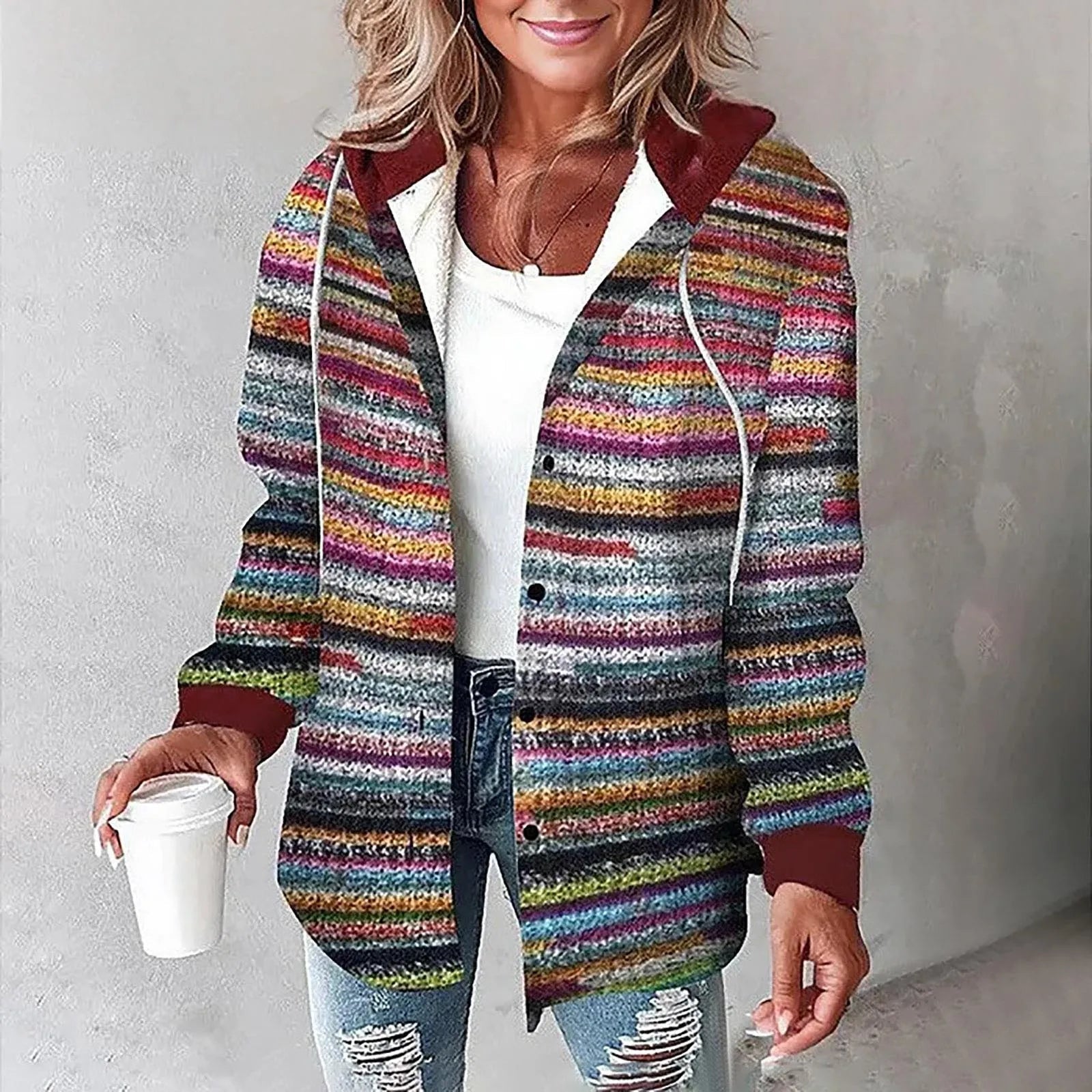 Callista | Modern Plaid Hooded Jacket for Women