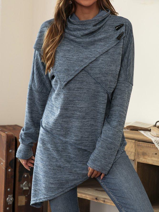 Liora | Asymmetrical Neckline Long Sleeve Sweatshirt