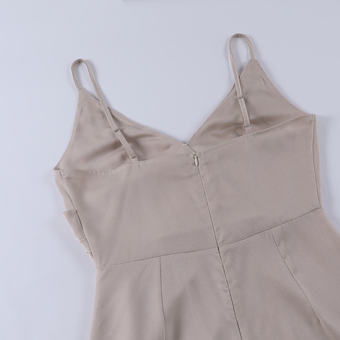 Christine | Deep V-Neck Maxi Dress with Slit - Motheero