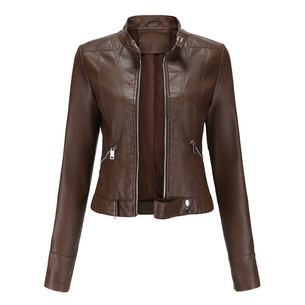 Freya | Classic Slim Leather Jacket for Women