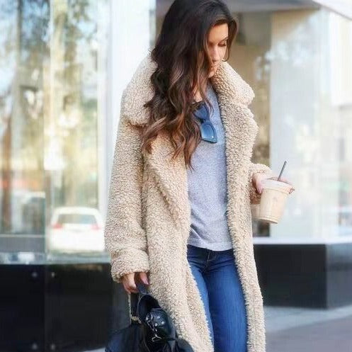 Isla | Trendy Warm Long Teddy Coat for Women