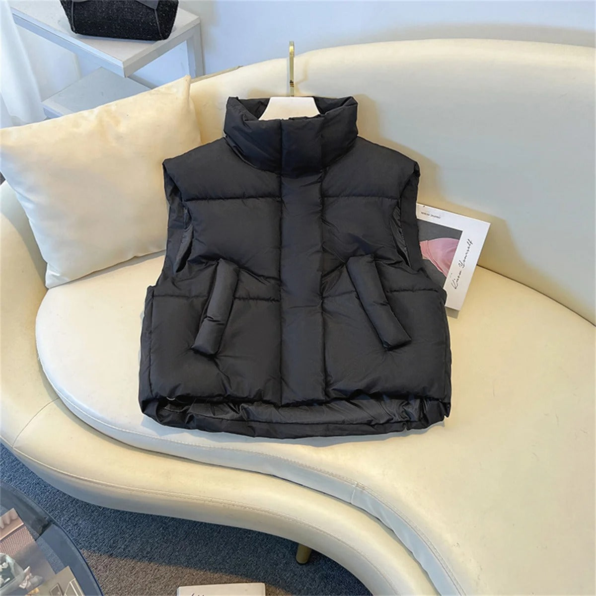 Anya | Modern Cropped Windproof Jacket Vest for Everyday Versatility