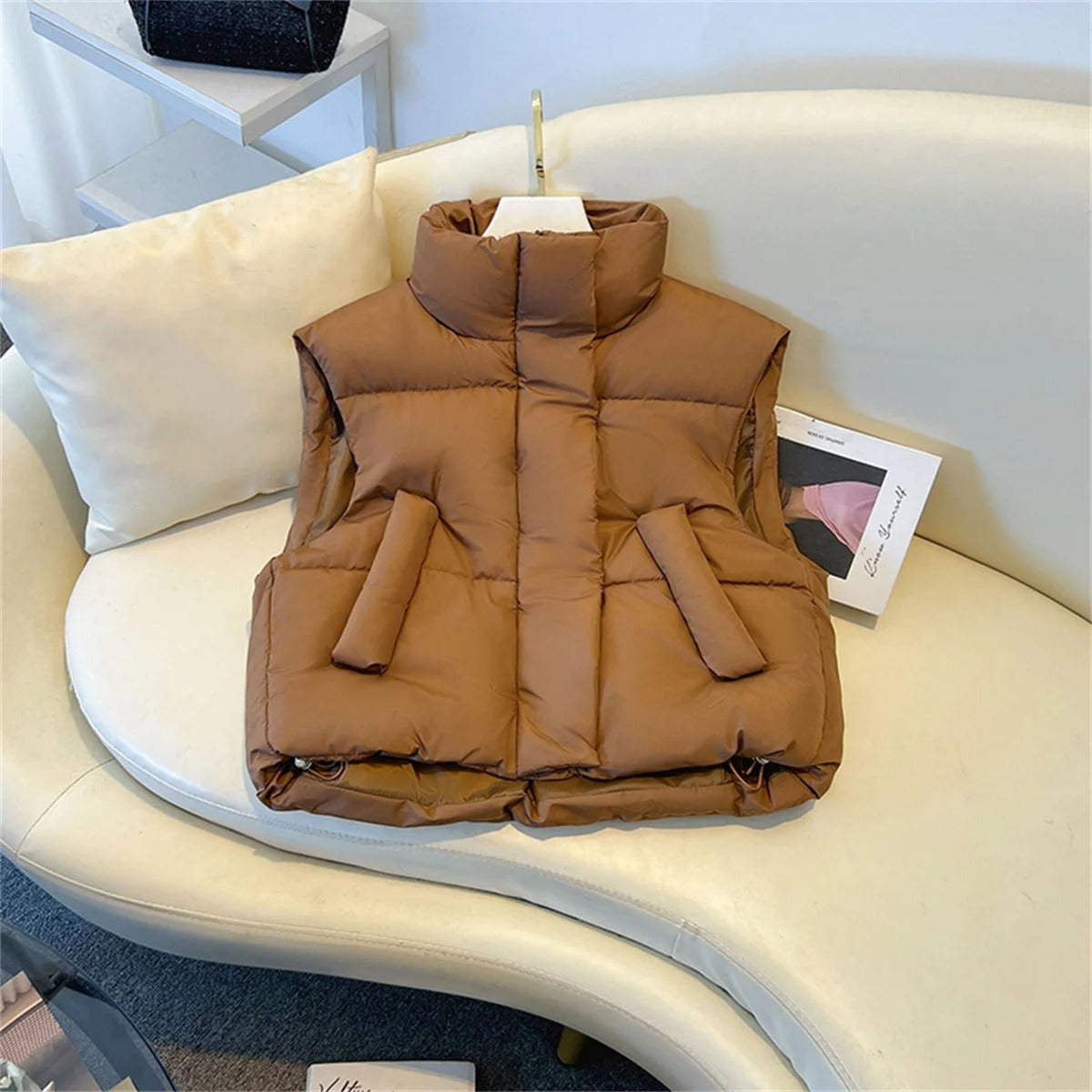 Anya | Modern Cropped Windproof Jacket Vest for Everyday Versatility