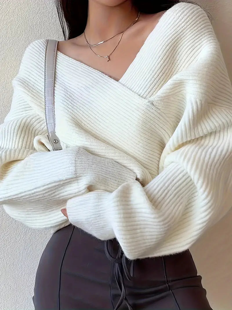 Elise | Women Crossover Knit Sweater