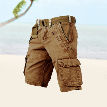 Derek | Denim Cargo Shorts with Belt