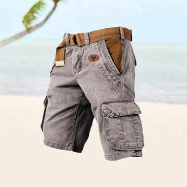 Derek | Denim Cargo Shorts with Belt