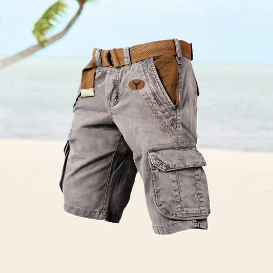 Derek | Denim Cargo Shorts with Belt
