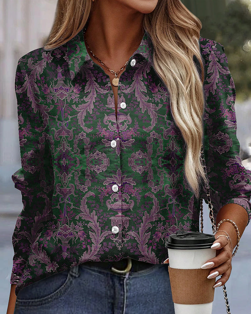Adele | Elegant Printed Blouse - Motheero