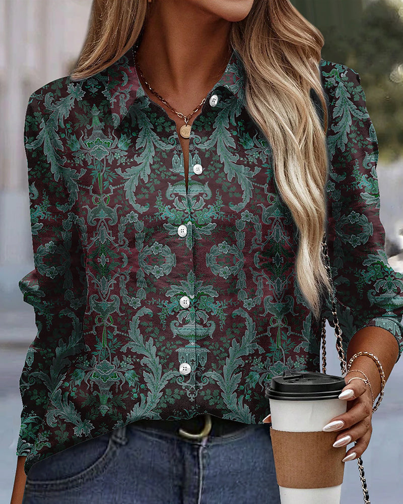 Adele | Elegant Printed Blouse - Motheero