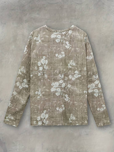 Sadie | Floral-Print Long Sleeve Blouse - Motheero