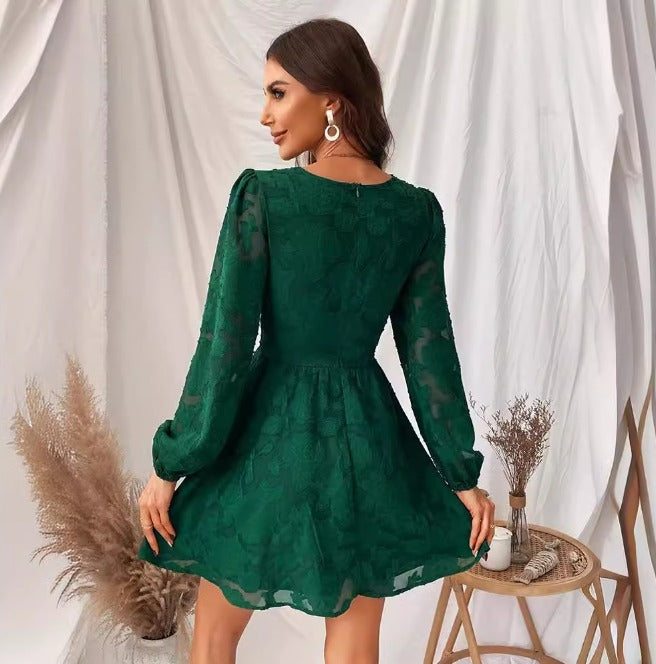 Elara | Satin Dress with Puff Sleeves - Motheero