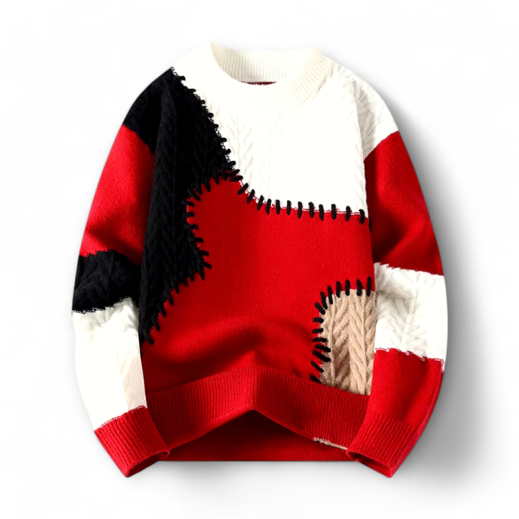 Hades | Urban Patchwork Cozy Sweater — The Effortless Crewneck for Every Day