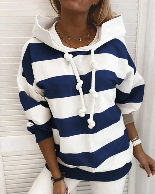 Ariana | Striped Tie-Knot Hoodie - Motheero