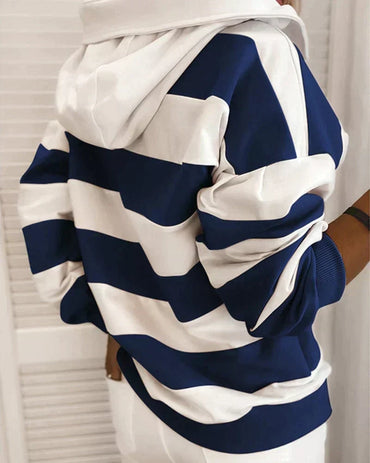Ariana | Striped Tie-Knot Hoodie - Motheero