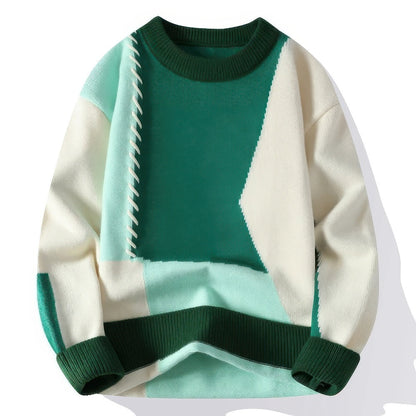 Nerina | Patchwork Knit Heavy Crewneck