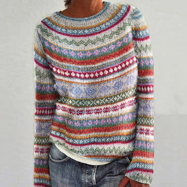 Aria | Color-Stripes Long‑Sleeve Sweater