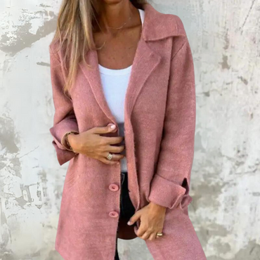 Elodie | Stylish Long Button‑Front Coat